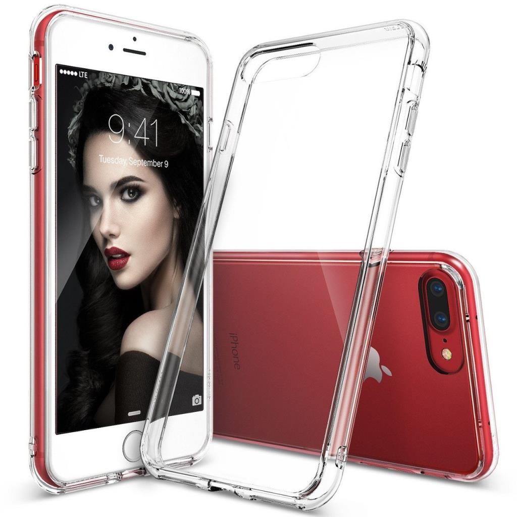 Ringke Fusion iPhone 7/8 Plus ile Uyumlu KIlıf Clear TPU Bumper Extra Darbe Emici