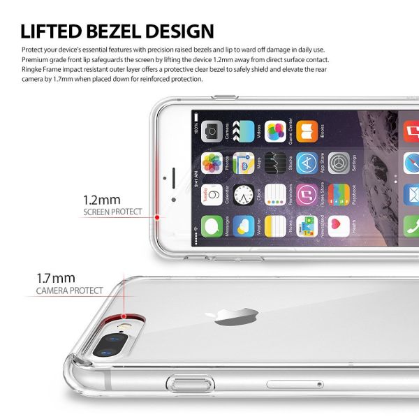 Ringke Fusion iPhone 7/8 Plus ile Uyumlu KIlıf Clear TPU Bumper Extra Darbe Emici