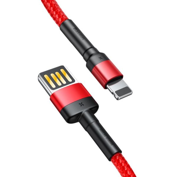 Baseus Special Edition iPhone 2.4A Hızlı Şarj Halat Usb Kablo CALKLF-G09 Kırmızı