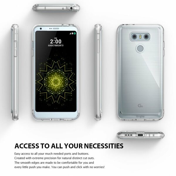 Ringke Fusion G6 ile Uyumlu Kılıf Crystal Clear TPU Bumper Extra Darbe Emici