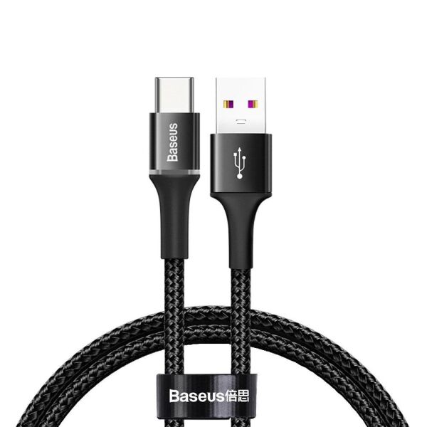 Baseus Halo Serisi Type-C Data Şarj Kablosu 50cm CATGH-F01 Siyah