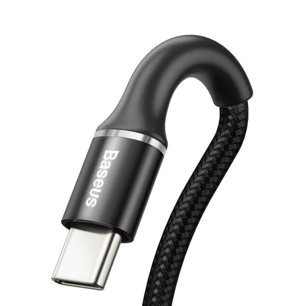 Baseus Halo Serisi Type-C Data Şarj Kablosu 50cm CATGH-F01 Siyah