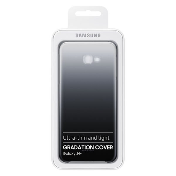 Galaxy J4 Plus ile Uyumlu Gradation Kılıf Siyah EF-AJ415CBEGWW