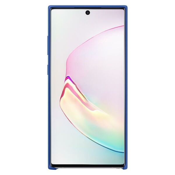 Galaxy Note 10 Plus ile Uyumlu Kılıf Silicone Cover Mavi EF-PN975