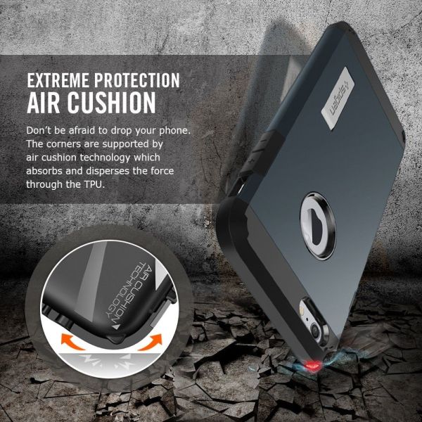 Spigen iPhone 6 Plus/6s Plus ile Uyumlu Kılıf Tough Armor Metal Slate