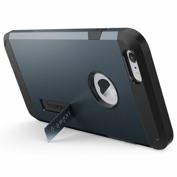 Spigen iPhone 6 Plus/6s Plus ile Uyumlu Kılıf Tough Armor Metal Slate