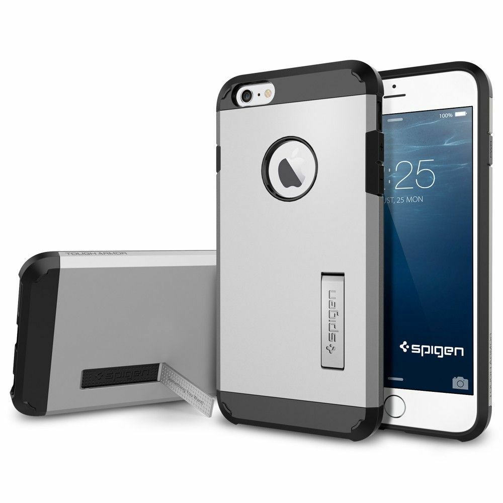 Spigen iPhone 6s Plus/6 Plus ile Uyumlu Kılıf Tough Armor Satin Silver