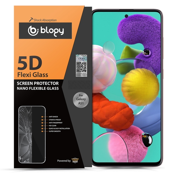 Blogy Galaxy A51 ile Uyumlu Flexi 5D Ekran Koruyucu