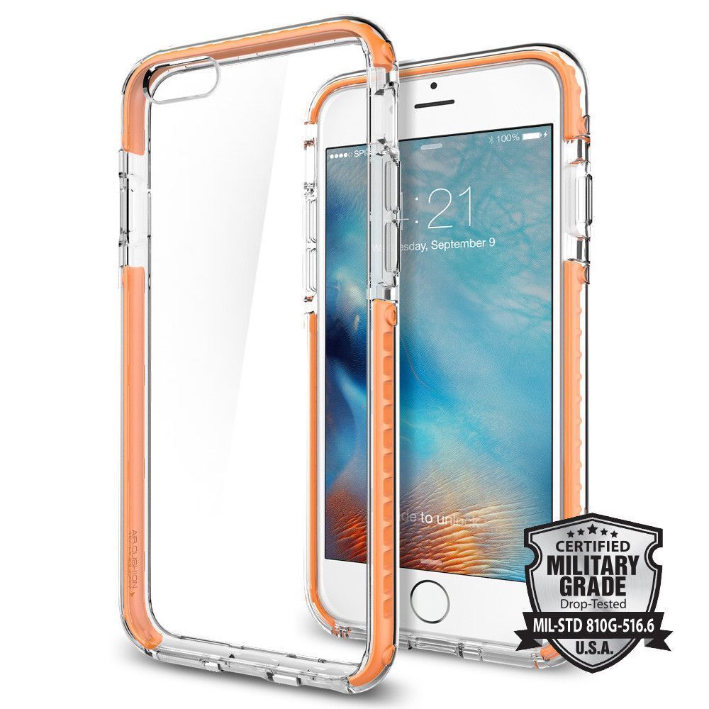 Spigen iPhone 6 Plus/6s Plus ile Uyumlu Kılıf Ultra Hybrid TECH Crystal Orange