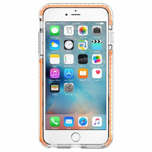 Spigen iPhone 6 Plus/6s Plus ile Uyumlu Kılıf Ultra Hybrid TECH Crystal Orange