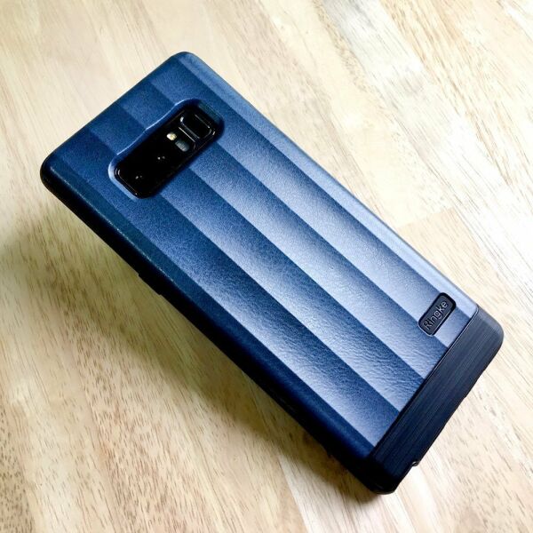 Ringke FlexS Galaxy Note 8 ile Uyumlu KIlıf Deep Blue Premium PU Deri&TPU Kombini Tam Koruma