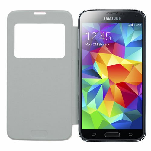 Anymode G900 Galaxy S5 ile Uyumlu View Flip Cover Kılıf Pembe