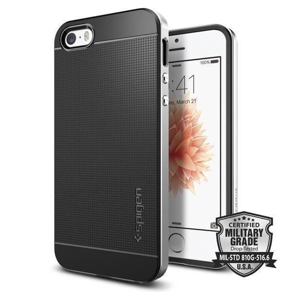 Spigen iPhone 5,5s,SE ile Uyumlu Kılıf Neo Hybrid Satin Silver