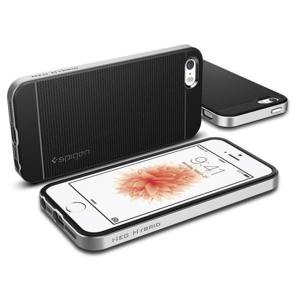 Spigen iPhone 5,5s,SE ile Uyumlu Kılıf Neo Hybrid Satin Silver