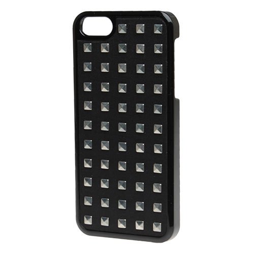 Benjamins iPhone SE/5S/5 ile Uyumlu Kılıf Küçük Kareli Gümüş Zımbalı Model 9