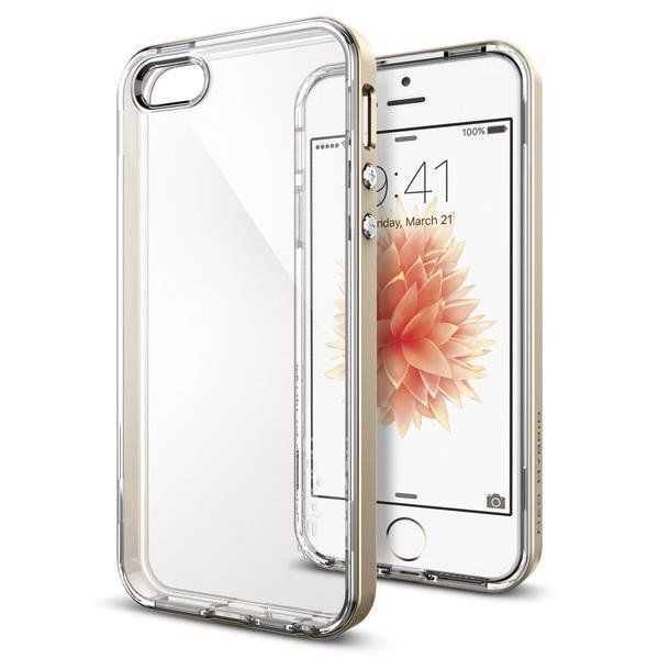 Spigen iPhone 5,5s,SE ile Uyumlu Kılıf Neo Hybrid Crystal Champagne Gold