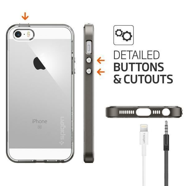 Spigen iPhone 5,5s,SE ile Uyumlu Kılıf Neo Hybrid Crystal Gun Metal