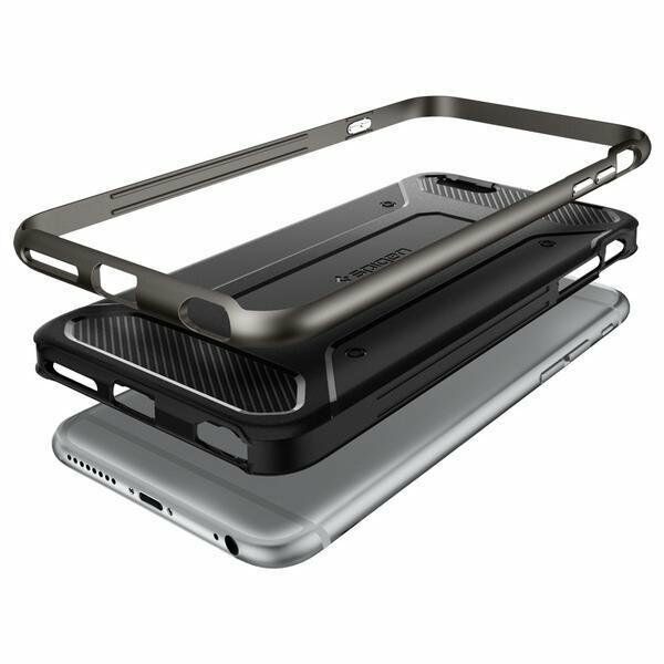 Spigen iPhone 6s Plus/6 Plus ile Uyumlu Kılıf Neo Hybrid Carbon Gun Metal