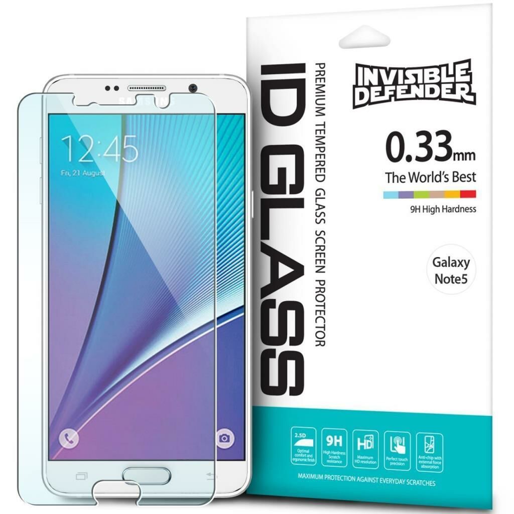 Ringke IDGL Galaxy Note 5 ile Uyumlu Glass Ekran Koruyucu 0.33 mm