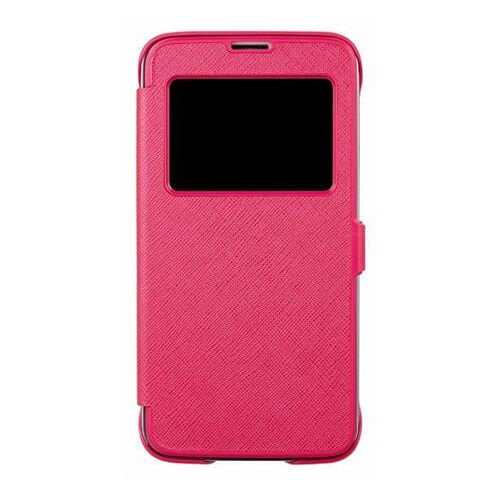 Anymode G900 Galaxy S5 ile Uyumlu View Flip Cover Kılıf Koyu Pembe
