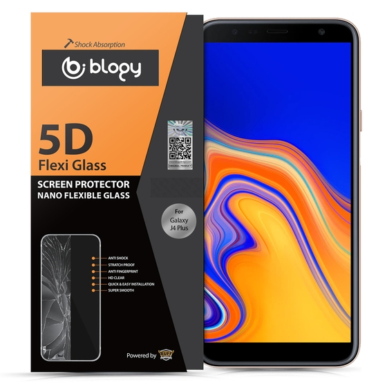Blogy Galaxy J4 Plus 2018 ile Uyumlu Flexi 5D Ekran Koruyucu