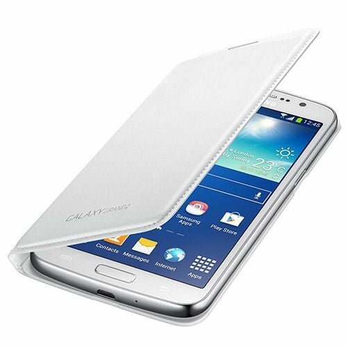 Galaxy Grand 2 G7100 ile Uyumlu Flip Wallet Kılıf Beyaz EF-WG710BWEGWW