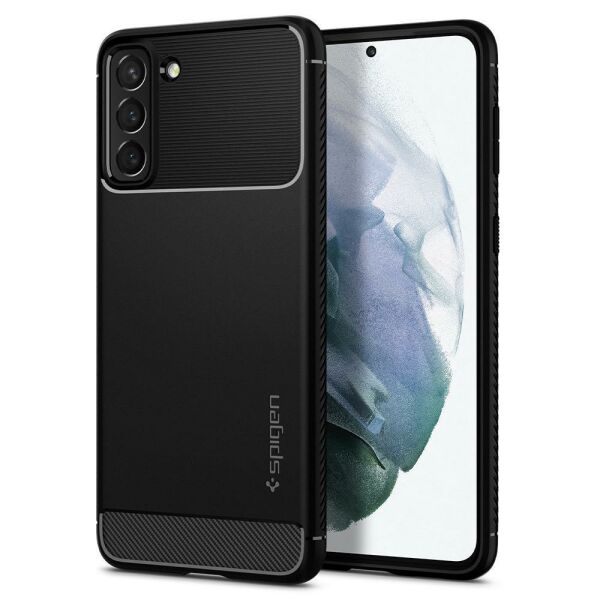 Spigen Galaxy S21 Plus ile Uyumlu Kılıf Rugged Armor Matte Black