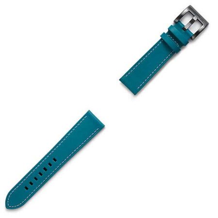 Galaxy Watch 42 mm ve Gear Sport ile Uyumlu Classic Deri Kayış Mavi