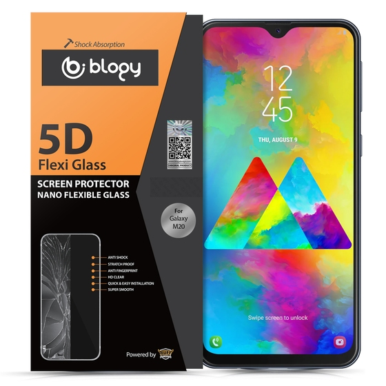 Blogy Galaxy M20 ile Uyumlu Flexi 5D Ekran Koruyucu