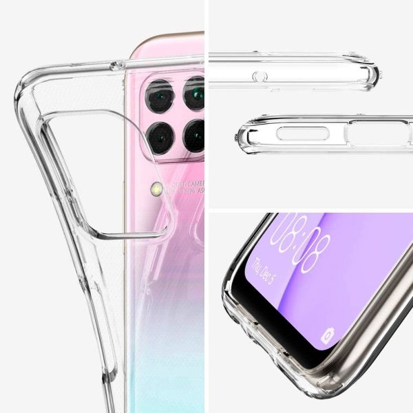 Spigen P40 Lite ile Uyumlu Kılıf Liquid Crystal 4 Tarafı Tam Koruma Crystal Clear