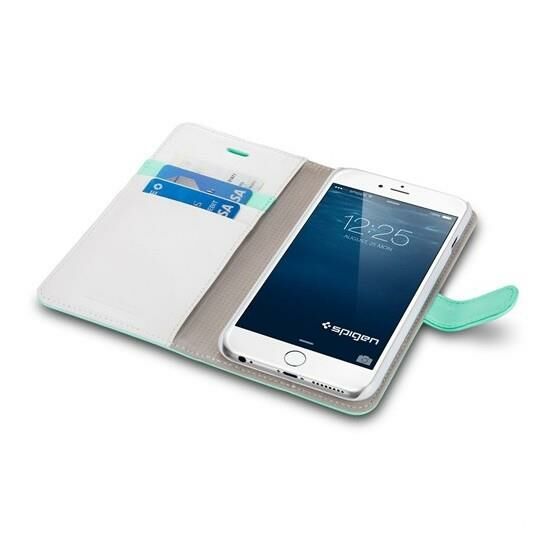 Spigen iPhone 6 Plus/6s Plus ile Uyumlu Kılıf Wallet S (Cüzdan Özellikli) Mint Green