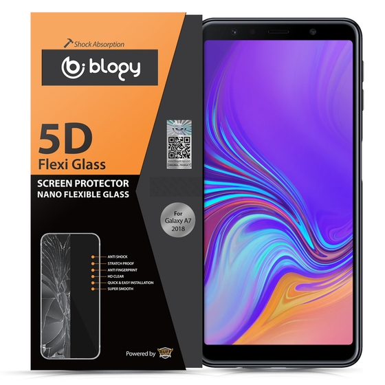 Blogy Galaxy A7 2018 ile Uyumlu Flexi 5D Ekran Koruyucu