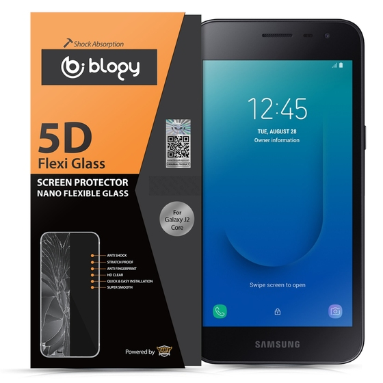 Blogy Galaxy J2 Core ile Uyumlu Flexi 5D Ekran Koruyucu