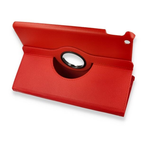 iPad 10.2 (7. Nesil) ile Uyumlu A2197/A2200/A2198 360 Derece Dönebilen Kılıf Kırmızı