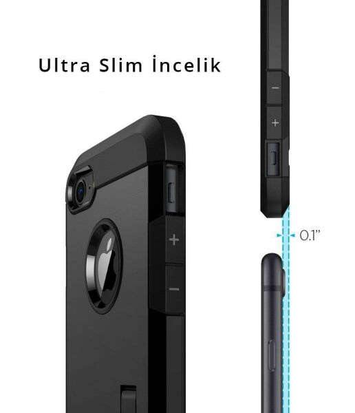 Spigen iPhone 7/8 ile Uyumlu Kılıf Tough Armor 2 Black