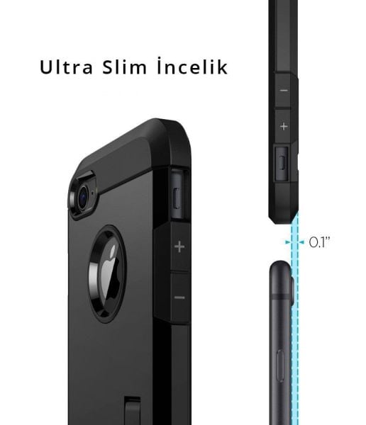 Spigen iPhone 7/8 ile Uyumlu Kılıf Tough Armor 2 Black