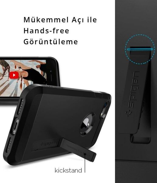 Spigen iPhone 7/8 ile Uyumlu Kılıf Tough Armor 2 Black