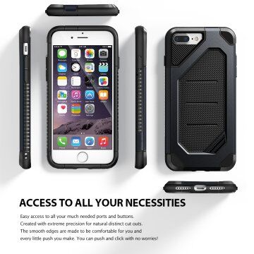 Ringke Max iPhone 7/8 Plus ile Uyumlu KIlıf Metal Slate Tam Koruma Isı Dağılımlı Şok Emici Teknoloji