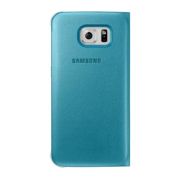 Galaxy S6 ile Uyumlu Flip Wallet (Deri Görünümlü) Mavi EF-WG920PLEGWW