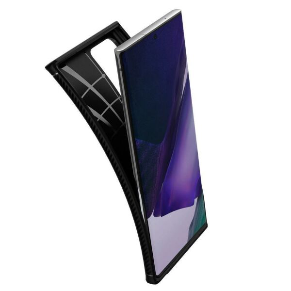 Spigen Galaxy Note 20 Ultra ile Uyumlu Kılıf Rugged Armor Black