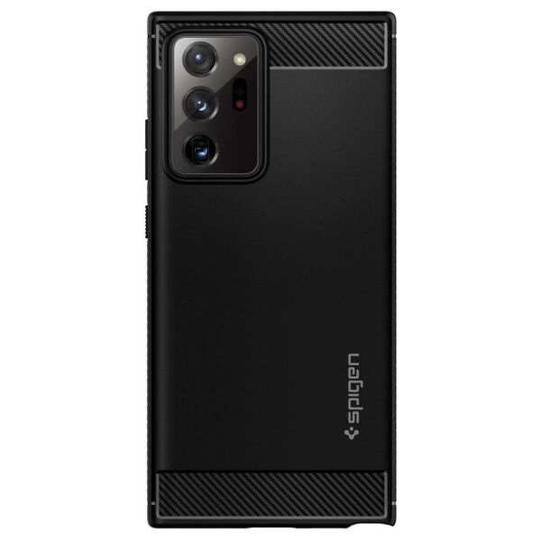 Spigen Galaxy Note 20 Ultra ile Uyumlu Kılıf Rugged Armor Black