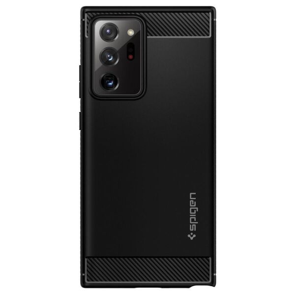 Spigen Galaxy Note 20 Ultra ile Uyumlu Kılıf Rugged Armor Black