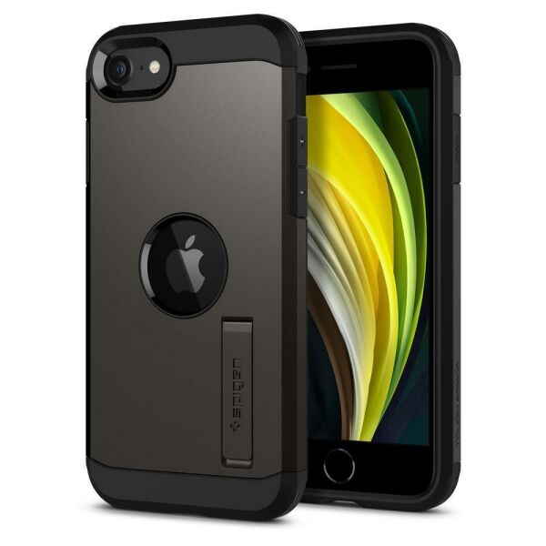 Spigen iPhone SE (2020) ile Uyumlu Kılıf Tough Armor Gunmetal