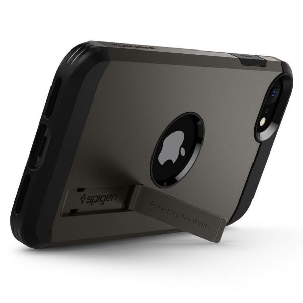 Spigen iPhone SE (2020) ile Uyumlu Kılıf Tough Armor Gunmetal