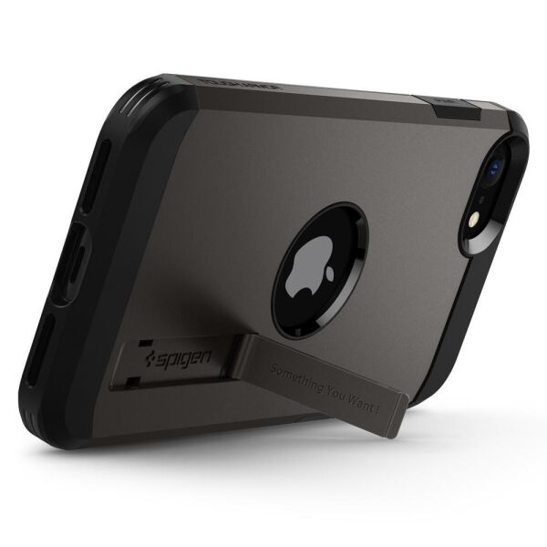 Spigen iPhone SE (2020) ile Uyumlu Kılıf Tough Armor Gunmetal