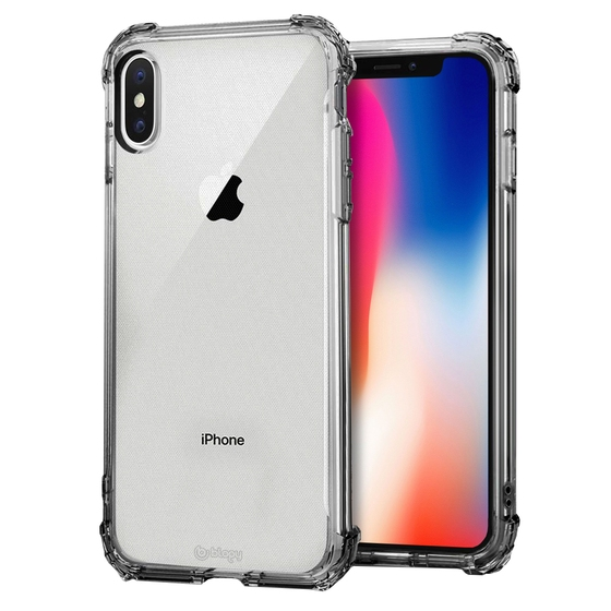 Blogy iPhone Xs Max ile Uyumlu Crystal Fit Kılıf Smoke Black