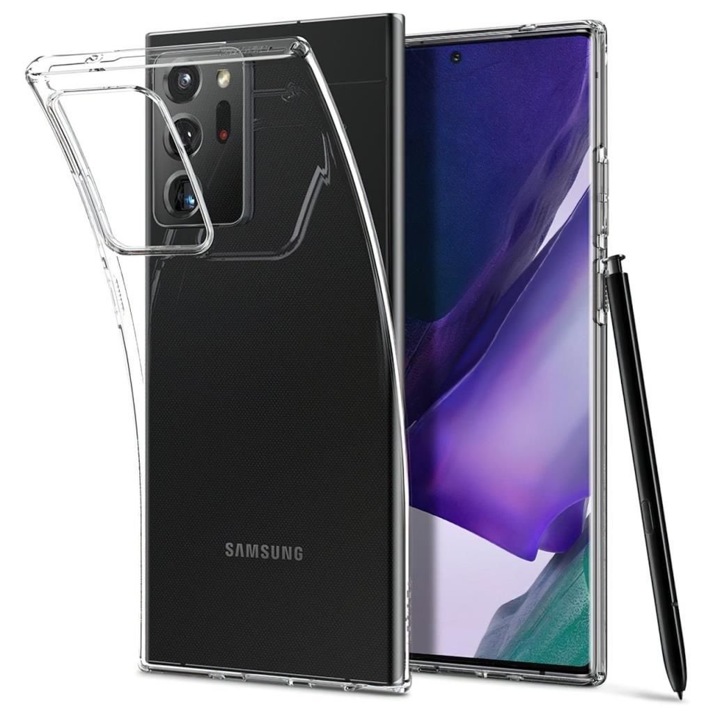 Spigen Galaxy Note 20 Ultra ile Uyumlu Kılıf Liquid Crystal 4 Tarafı Tam Koruma Crystal Clear