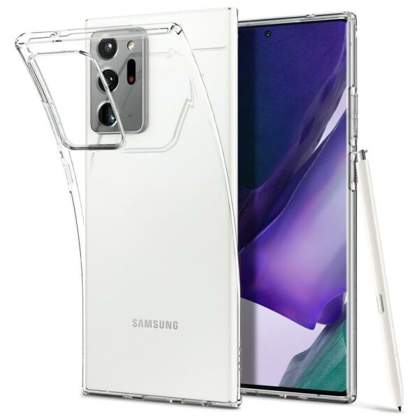 Spigen Galaxy Note 20 Ultra ile Uyumlu Kılıf Liquid Crystal 4 Tarafı Tam Koruma Crystal Clear