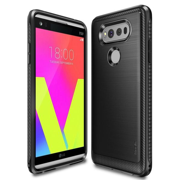 Ringke Onyx V20 ile Uyumlu Kılıf Black Ultra Extra Darbe Dağıtıcı Tam Koruma