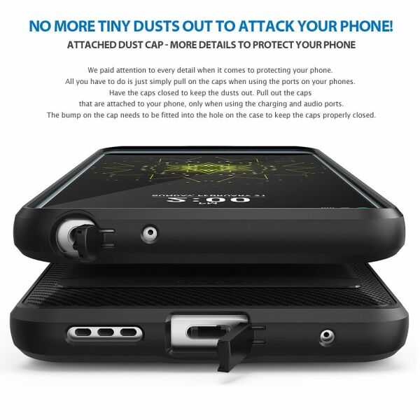 Ringke Onyx G6 ile Uyumlu Kılıf Black Ultra Extra Darbe Dağıtıcı Tam Koruma